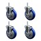 Service Caster 5 Inch Blue Polyurethane Wheel Swivel 58 Inch Threaded Stem Caster Set with Brake SCC SCC-TS20S514-PPUB-BLUE-TLB-58212-4 - alternate 1
